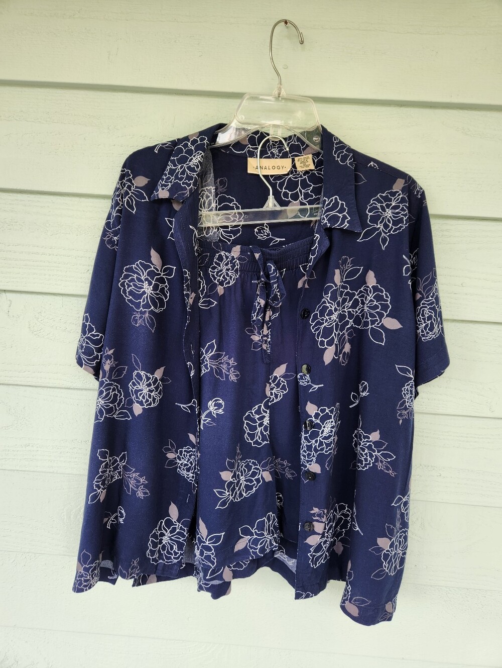 Analog Navy Floral Short Set